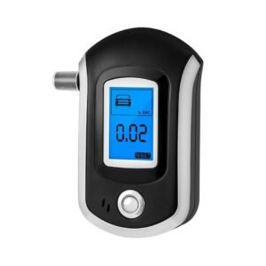 SIMMANS Professional LCD Display Police Alcohol Detector Digital Breath Alcohol Tester Breath Analyzer Auto Driving Safety Tool with 5 Mouthpiece